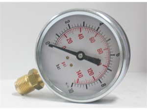 MFS-100-0/10B     Manométer 0-10 bar    (G 1/2", alsó csatl.)